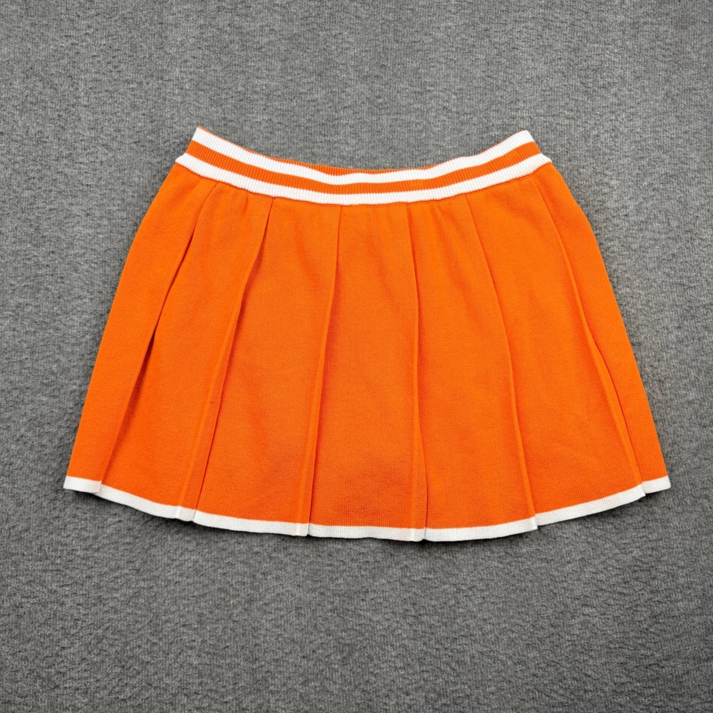 Daisy Orange Pleated Knit Skort Women's L Large Cheerleader Style Mini Skirt